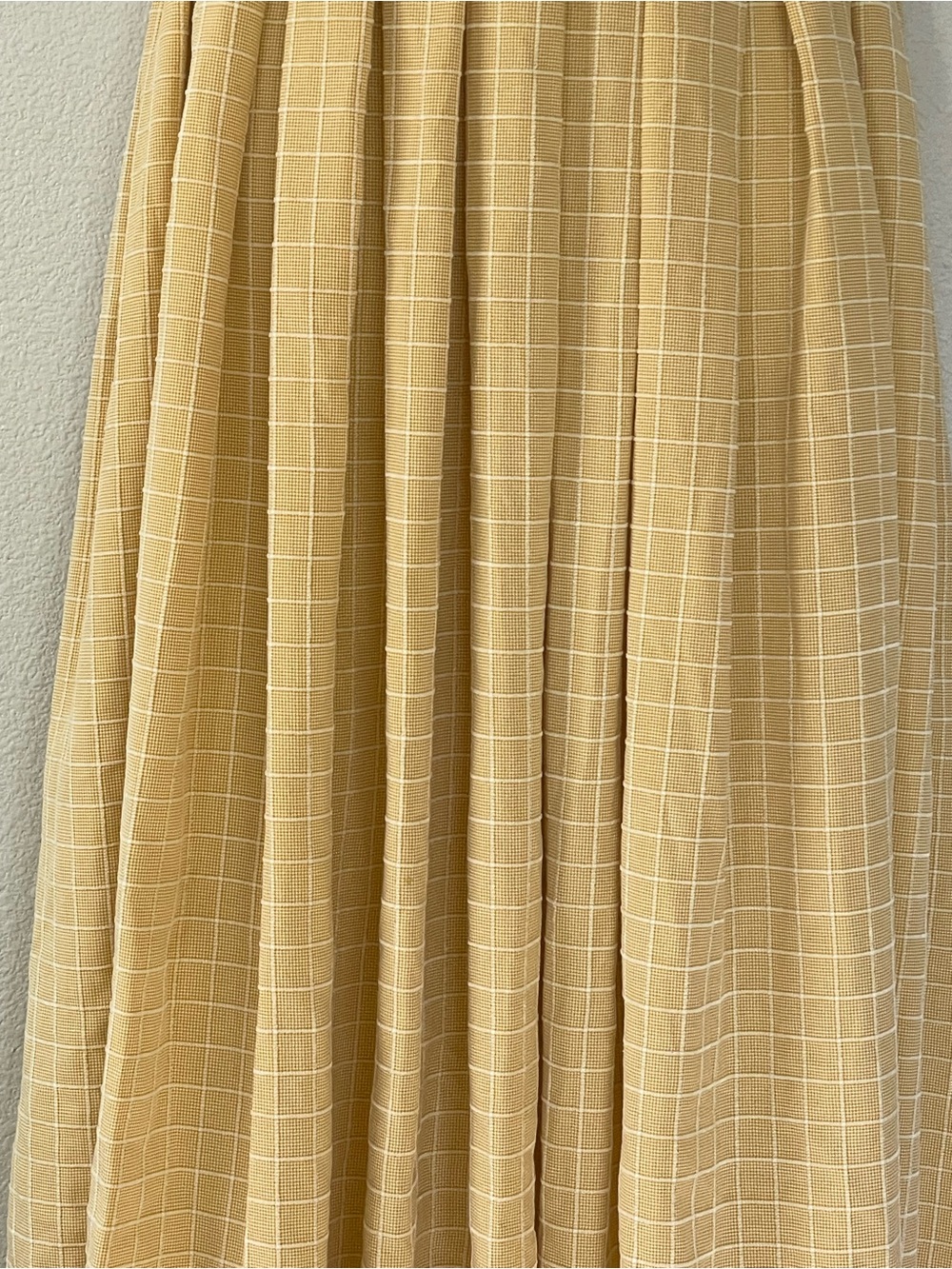 Cottagecore Skirt Windowpane Yellow Plaid Midi A-Line Prairie Skirt Urban Revive - Picture 9 of 10